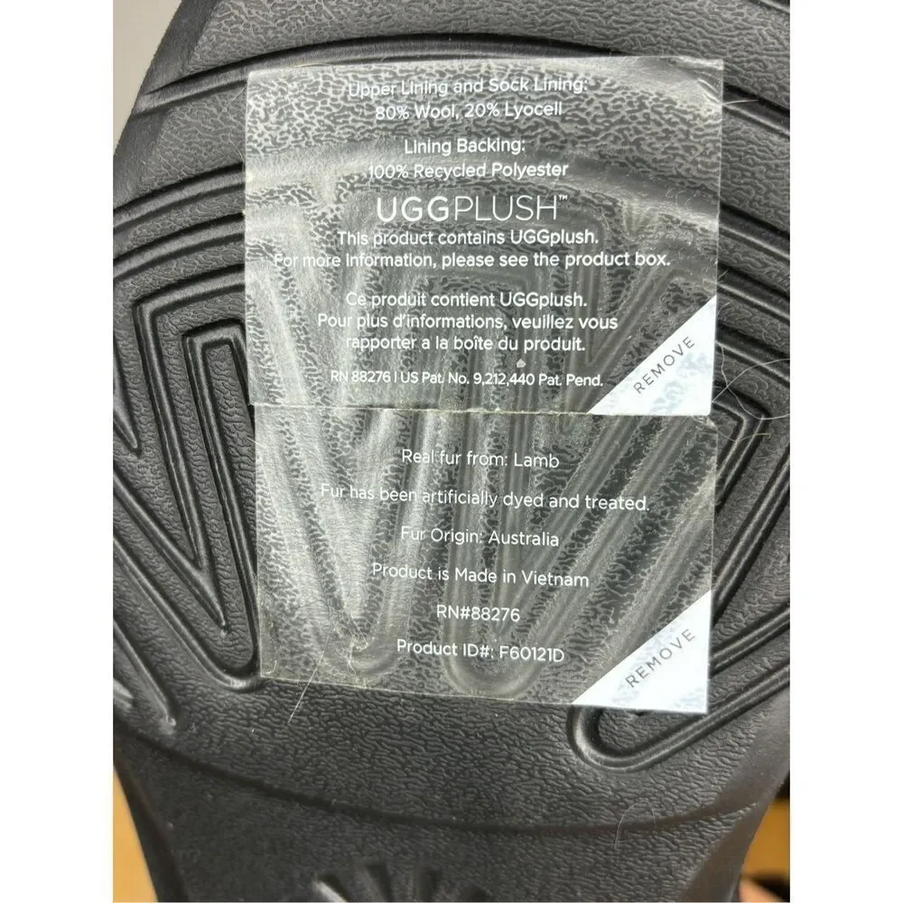 UGG Women's Zariyah Water Repellent Shearling Suede Ankle Bootie‎ Black Size 7.5